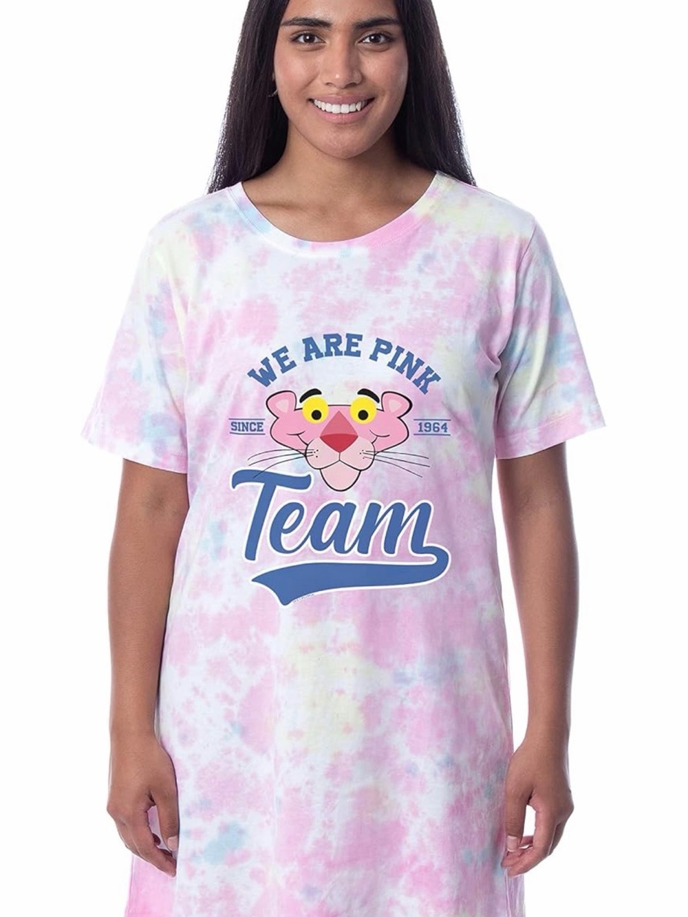 100% Cotton INTIMO Pink Panther NWT Womens' Sleep Pajama Shirt Nightshirt Sz M